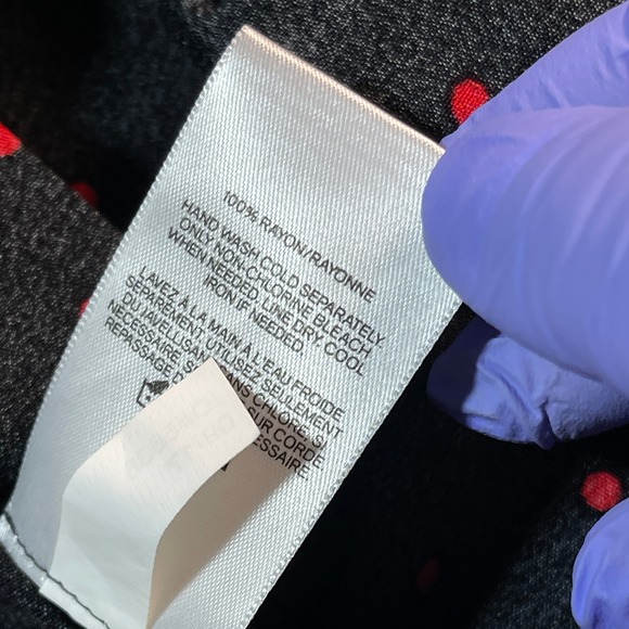 Express Dress Women's Medium Black Polka Dot Ruffle Long Sleeve‎ Party Red - Picture 9 of 11